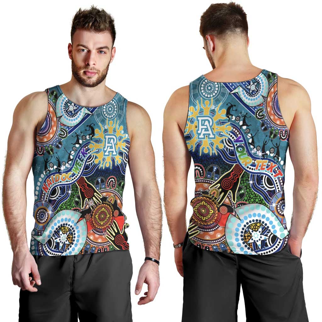 Custom NAIDOC Week 2024 Port Adelaide Power Men Tank Top Australia Aboriginal Dot Painting - Vibe Hoodie Shop