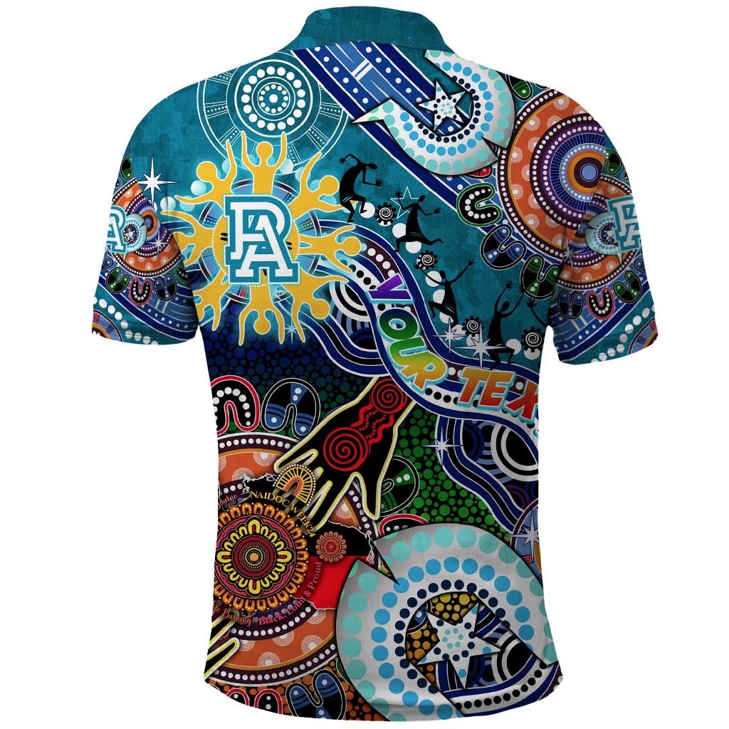 Custom NAIDOC Week 2024 Port Adelaide Power Polo Shirt Australia Aboriginal Dot Painting - Vibe Hoodie Shop