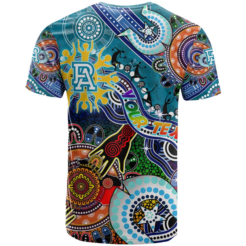 Custom NAIDOC Week 2024 Port Adelaide Power T Shirt Australia Aboriginal Dot Painting - Vibe Hoodie Shop