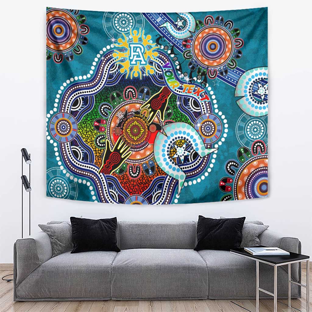 Custom NAIDOC Week 2024 Port Adelaide Power Tapestry Australia Aboriginal Dot Painting - Vibe Hoodie Shop