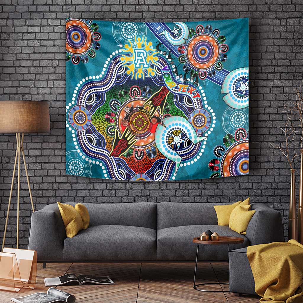 Custom NAIDOC Week 2024 Port Adelaide Power Tapestry Australia Aboriginal Dot Painting - Vibe Hoodie Shop