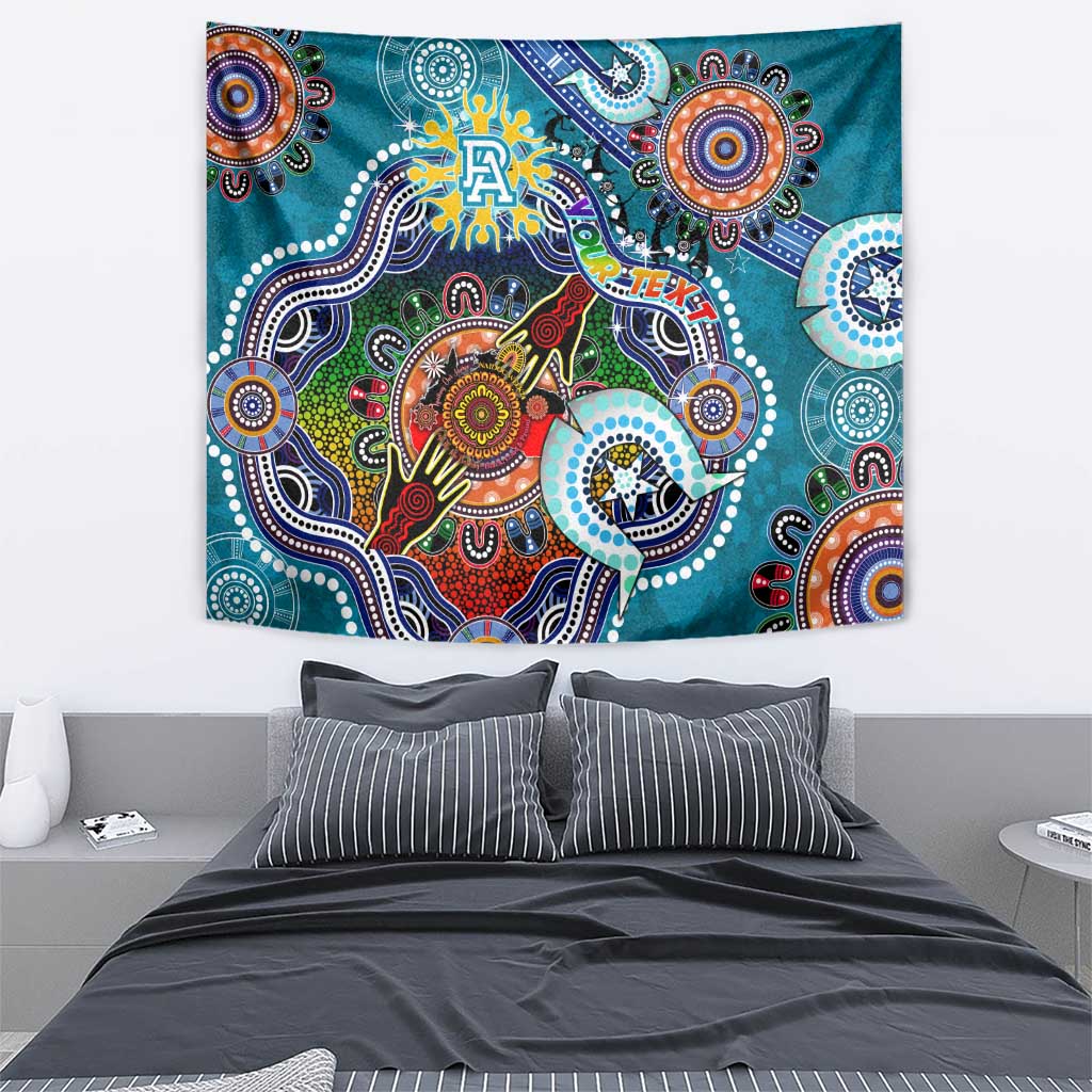 Custom NAIDOC Week 2024 Port Adelaide Power Tapestry Australia Aboriginal Dot Painting - Vibe Hoodie Shop