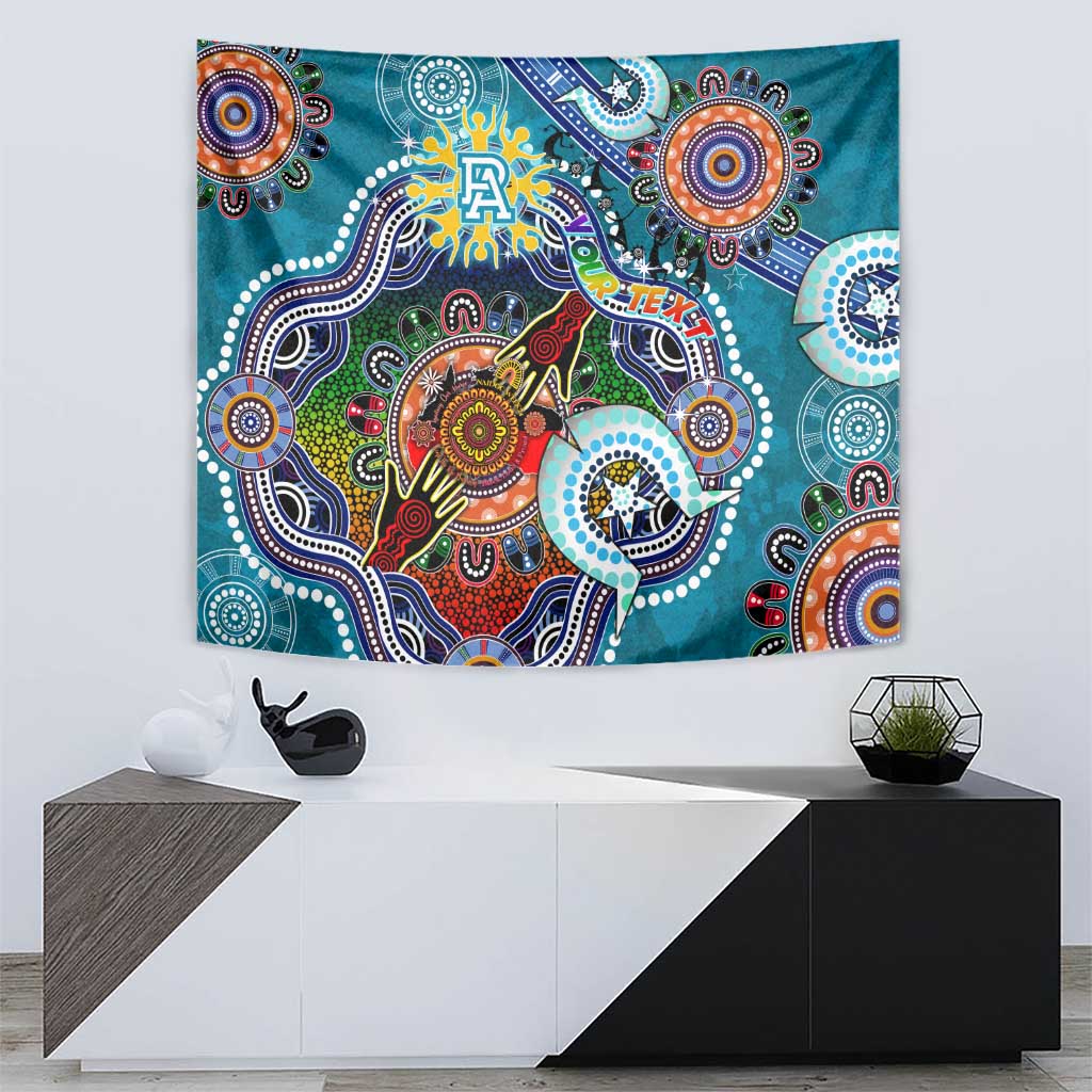 Custom NAIDOC Week 2024 Port Adelaide Power Tapestry Australia Aboriginal Dot Painting - Vibe Hoodie Shop