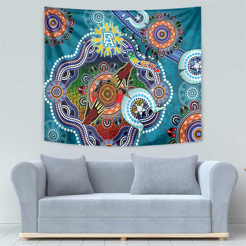 Custom NAIDOC Week 2024 Port Adelaide Power Tapestry Australia Aboriginal Dot Painting - Vibe Hoodie Shop