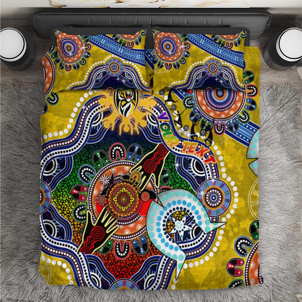 Custom NAIDOC Week 2024 Richmond Tiger Bedding Set Australia Aboriginal Dot Painting - Vibe Hoodie Shop