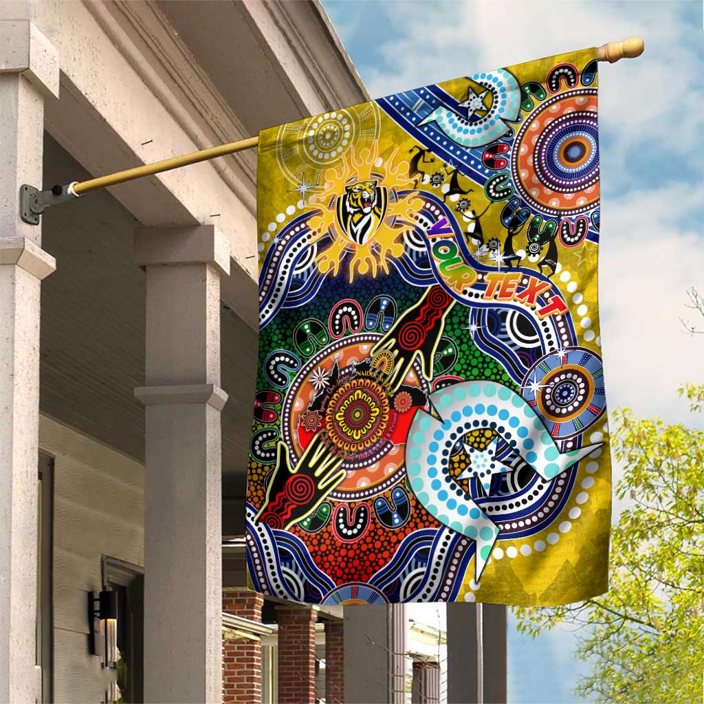 Custom NAIDOC Week 2024 Richmond Tiger Garden Flag Australia Aboriginal Dot Painting - Vibe Hoodie Shop