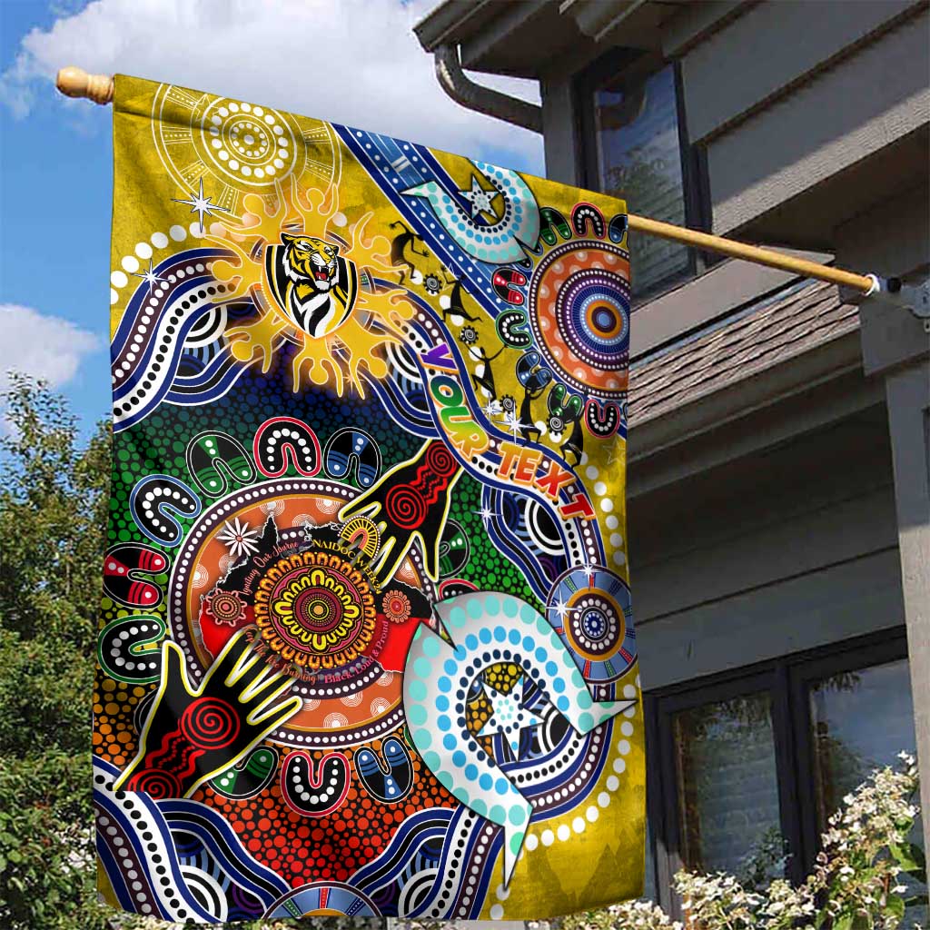 Custom NAIDOC Week 2024 Richmond Tiger Garden Flag Australia Aboriginal Dot Painting - Vibe Hoodie Shop