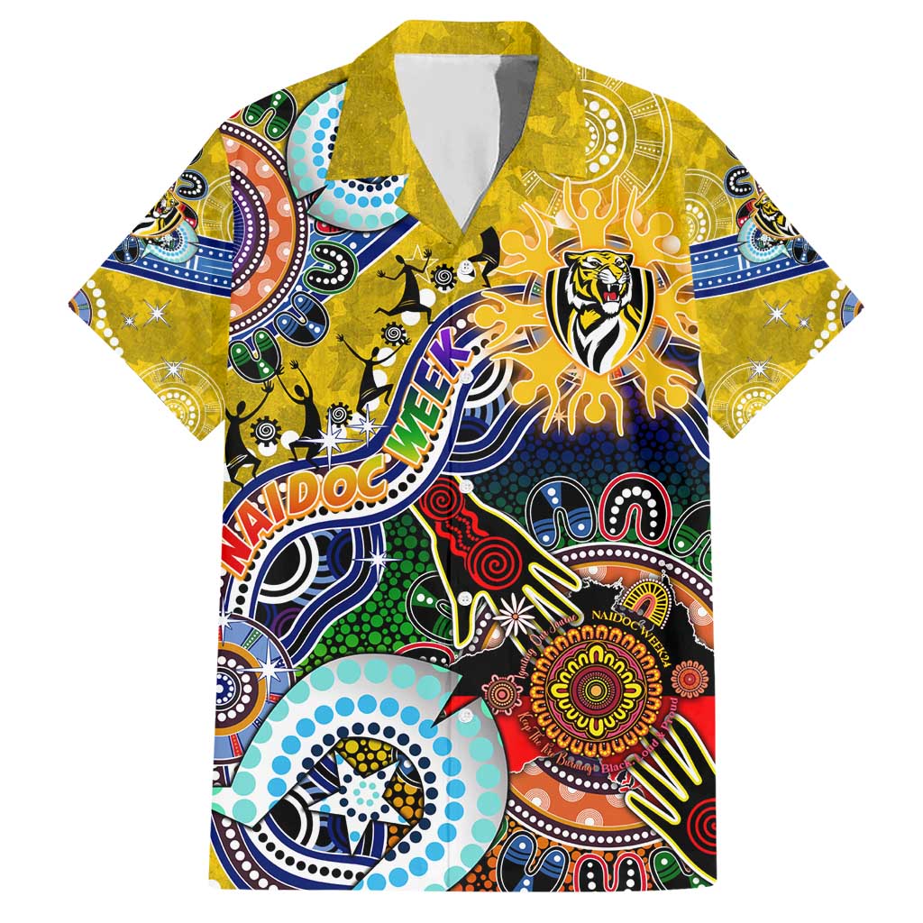 Custom NAIDOC Week 2024 Richmond Tiger Hawaiian Shirt Australia Aboriginal Dot Painting - Vibe Hoodie Shop