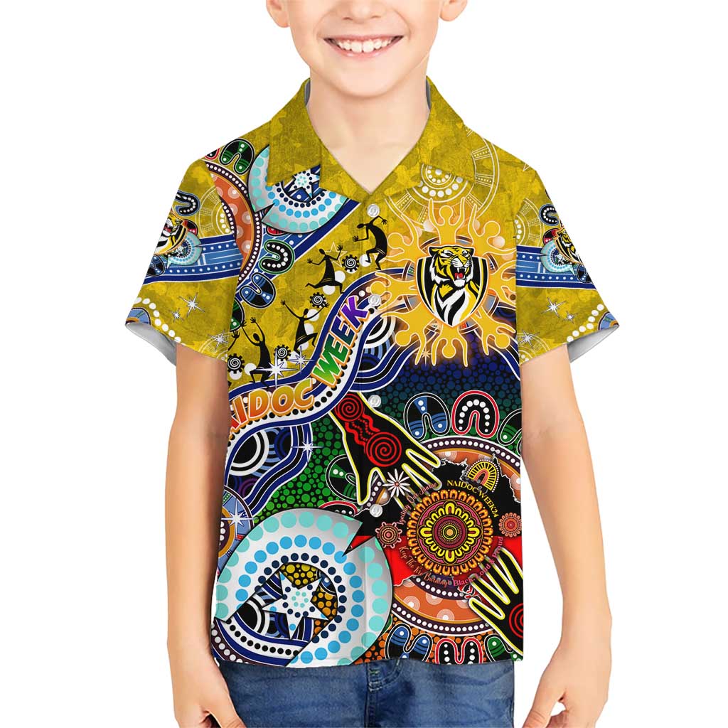 Custom NAIDOC Week 2024 Richmond Tiger Hawaiian Shirt Australia Aboriginal Dot Painting - Vibe Hoodie Shop