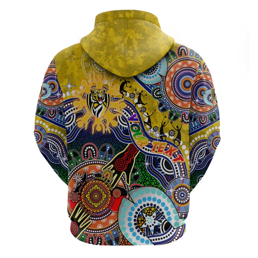 Custom NAIDOC Week 2024 Richmond Tiger Hoodie Australia Aboriginal Dot Painting - Vibe Hoodie Shop