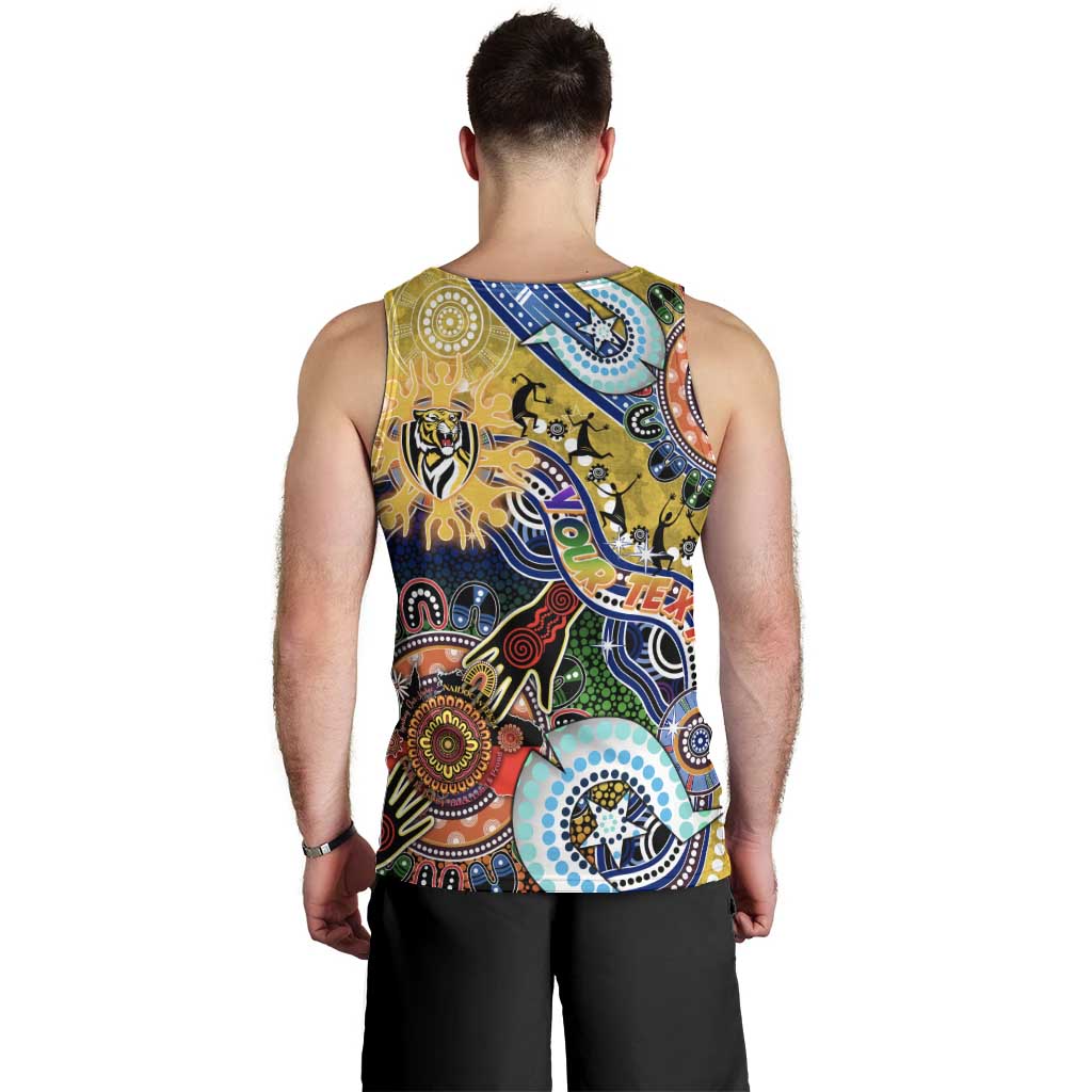 Custom NAIDOC Week 2024 Richmond Tiger Men Tank Top Australia Aboriginal Dot Painting - Vibe Hoodie Shop