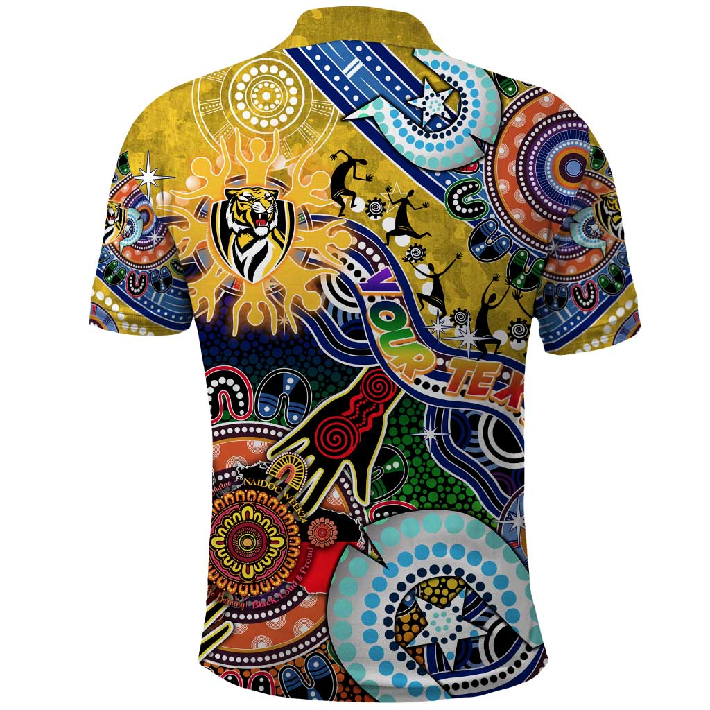 Custom NAIDOC Week 2024 Richmond Tiger Polo Shirt Australia Aboriginal Dot Painting - Vibe Hoodie Shop