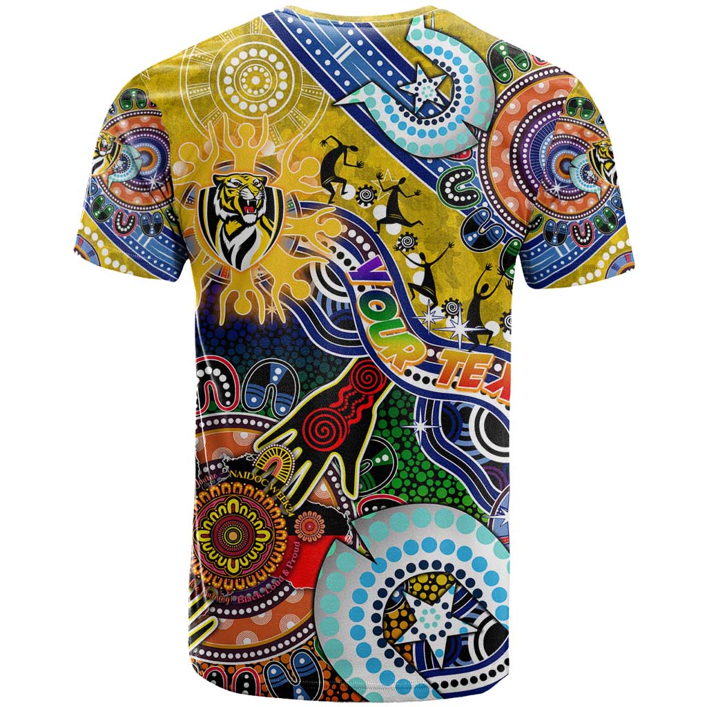 Custom NAIDOC Week 2024 Richmond Tiger T Shirt Australia Aboriginal Dot Painting - Vibe Hoodie Shop