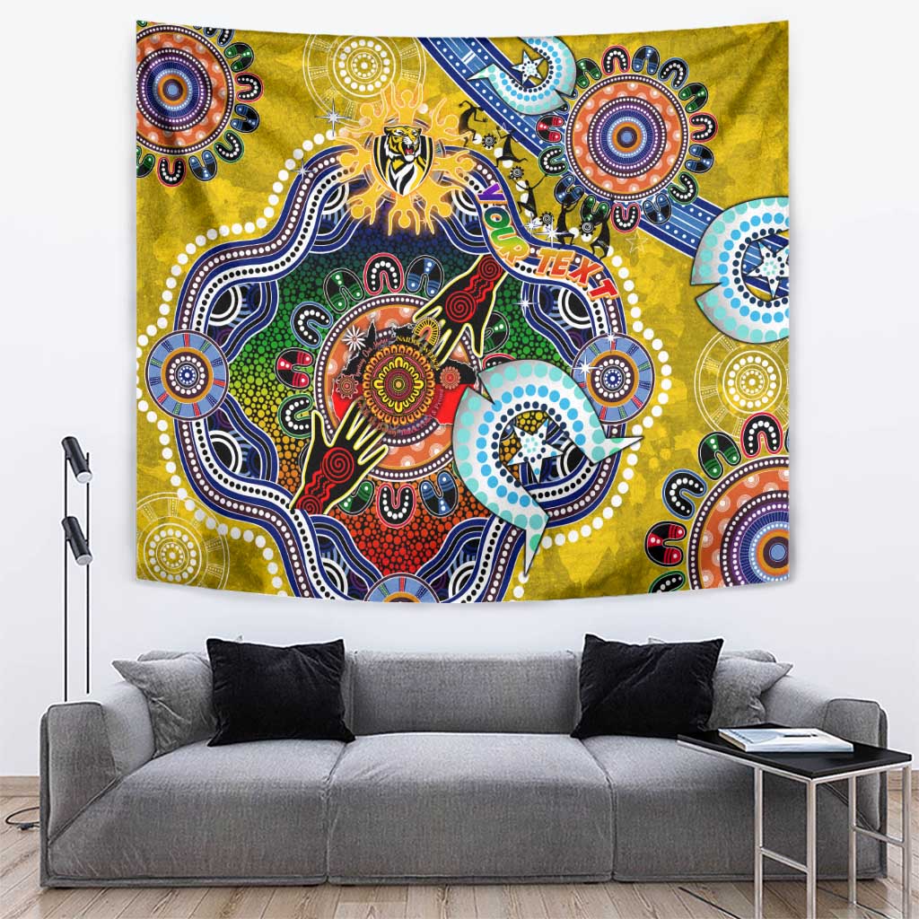 Custom NAIDOC Week 2024 Richmond Tiger Tapestry Australia Aboriginal Dot Painting - Vibe Hoodie Shop