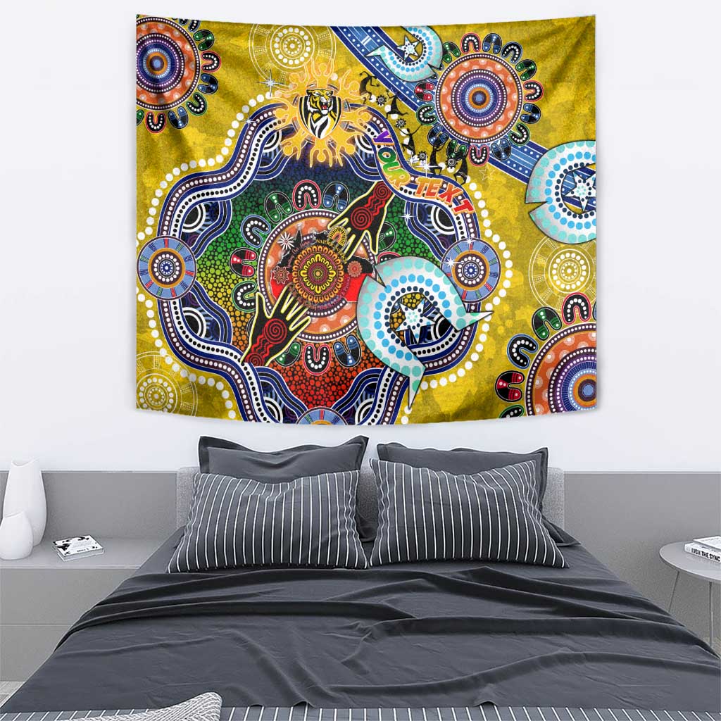 Custom NAIDOC Week 2024 Richmond Tiger Tapestry Australia Aboriginal Dot Painting - Vibe Hoodie Shop