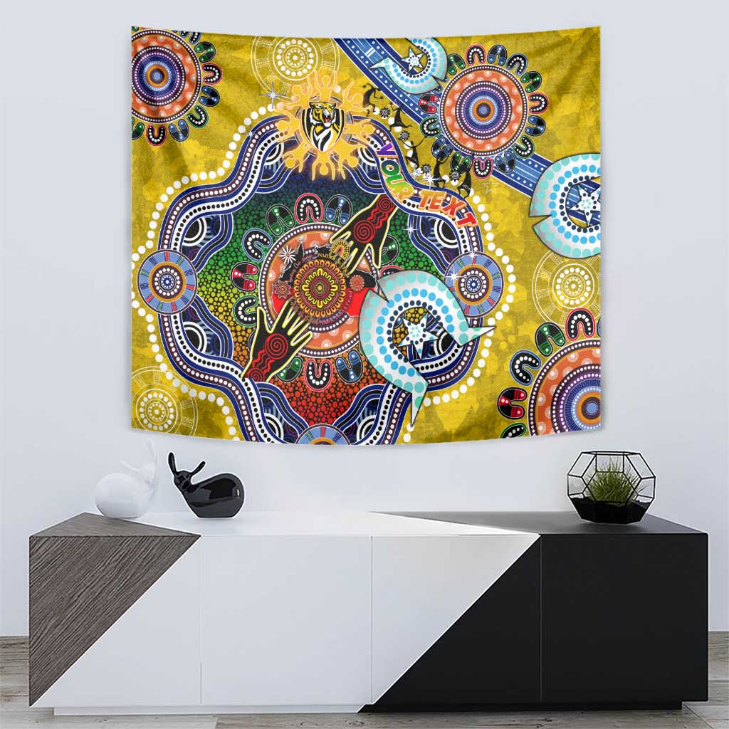 Custom NAIDOC Week 2024 Richmond Tiger Tapestry Australia Aboriginal Dot Painting - Vibe Hoodie Shop