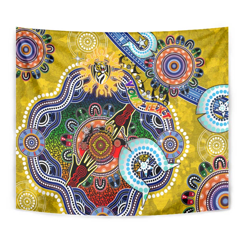 Custom NAIDOC Week 2024 Richmond Tiger Tapestry Australia Aboriginal Dot Painting - Vibe Hoodie Shop