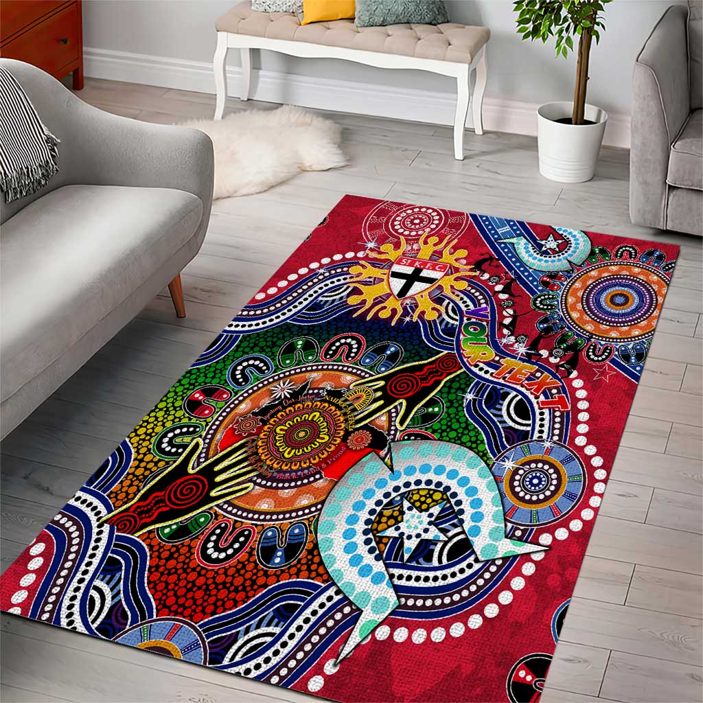 Custom NAIDOC Week 2024 St Kilda Saints Area Rug Australia Aboriginal Dot Painting - Vibe Hoodie Shop