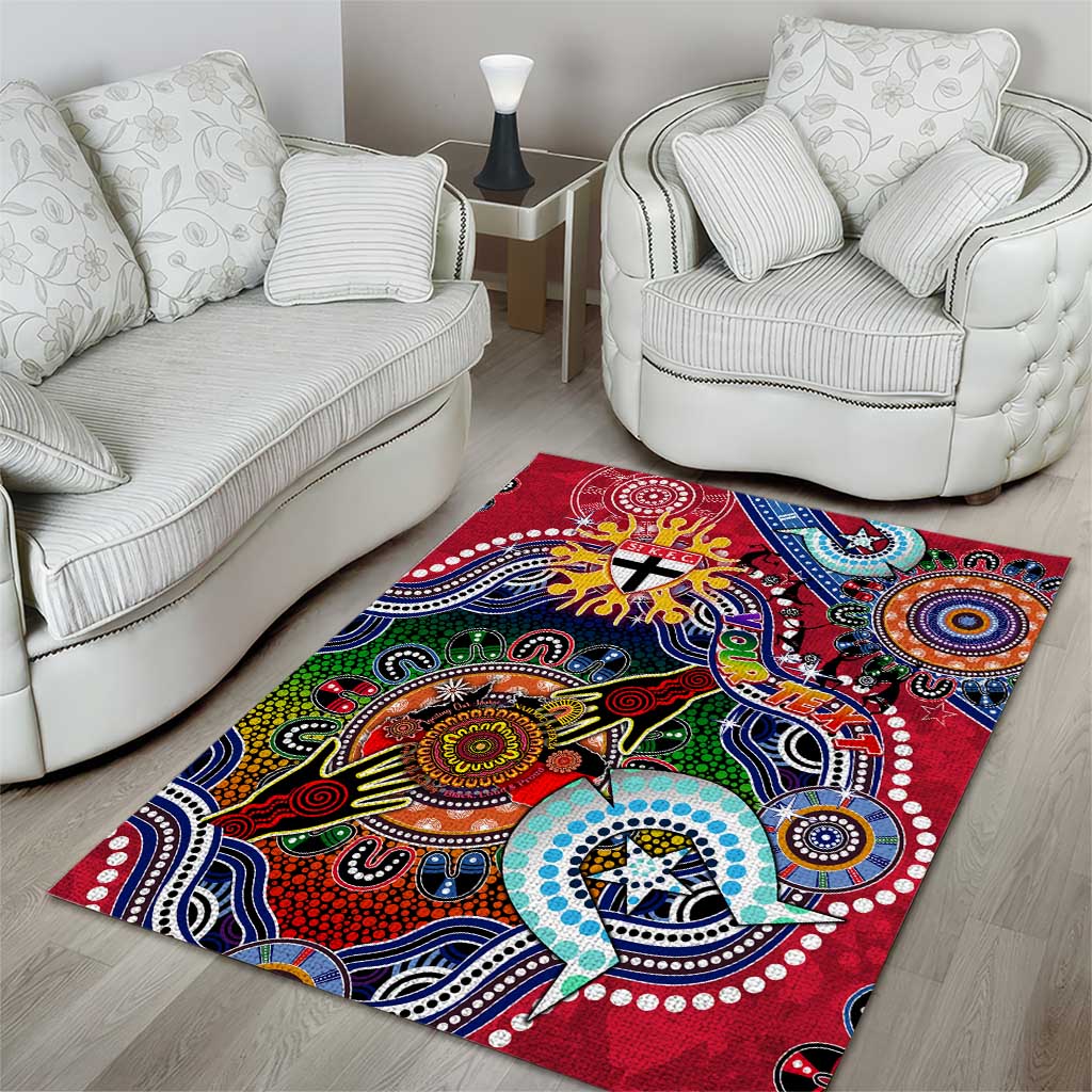 Custom NAIDOC Week 2024 St Kilda Saints Area Rug Australia Aboriginal Dot Painting - Vibe Hoodie Shop