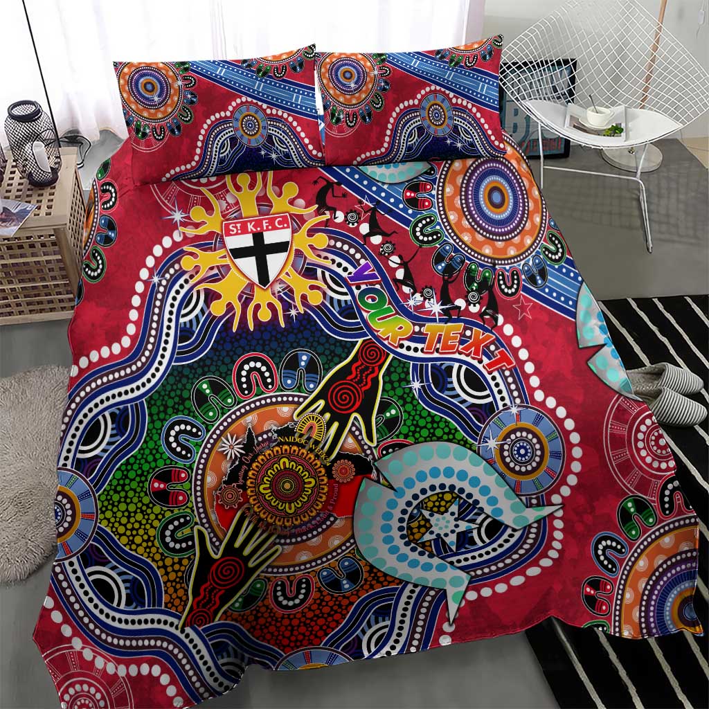 Custom NAIDOC Week 2024 St Kilda Saints Bedding Set Australia Aboriginal Dot Painting - Vibe Hoodie Shop