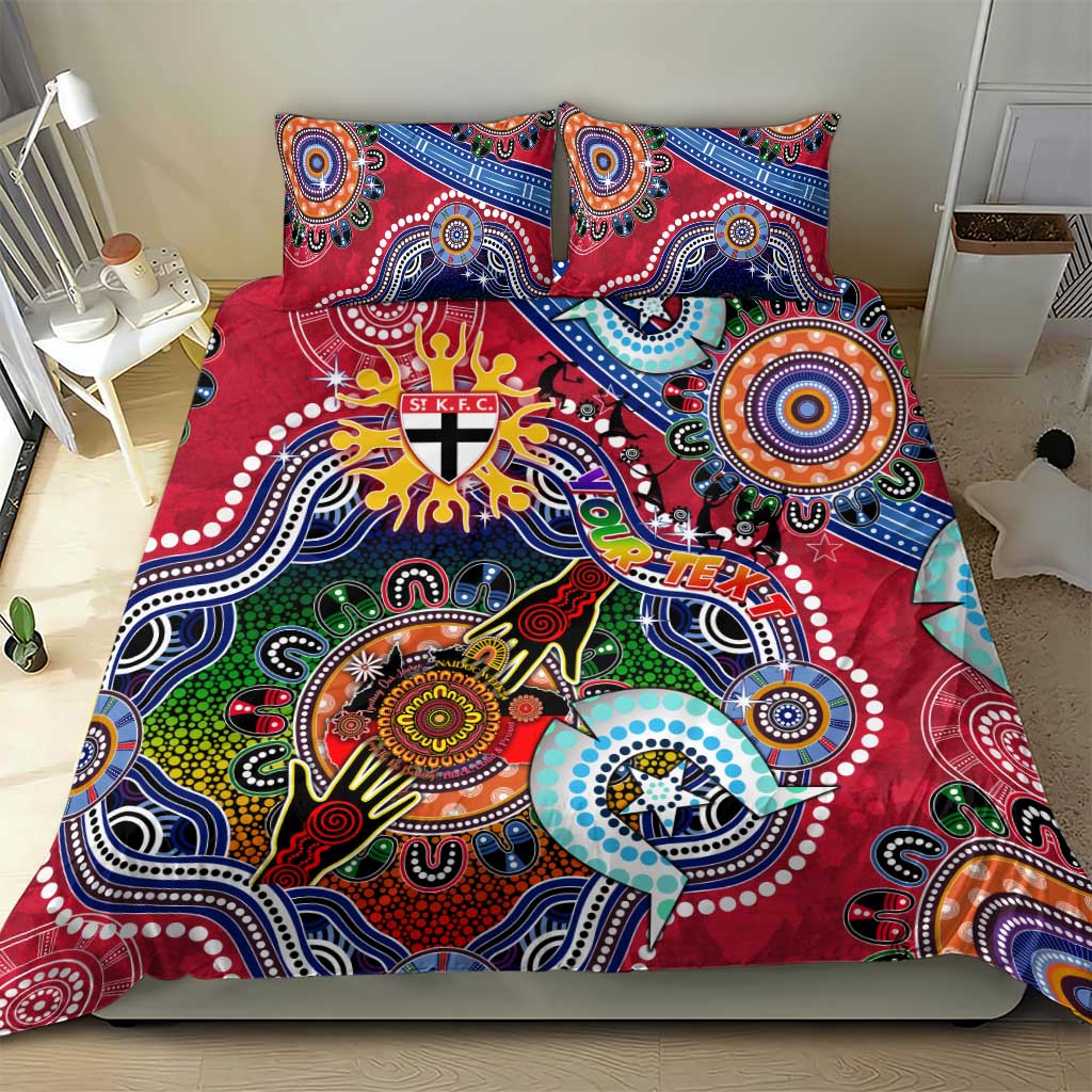 Custom NAIDOC Week 2024 St Kilda Saints Bedding Set Australia Aboriginal Dot Painting - Vibe Hoodie Shop