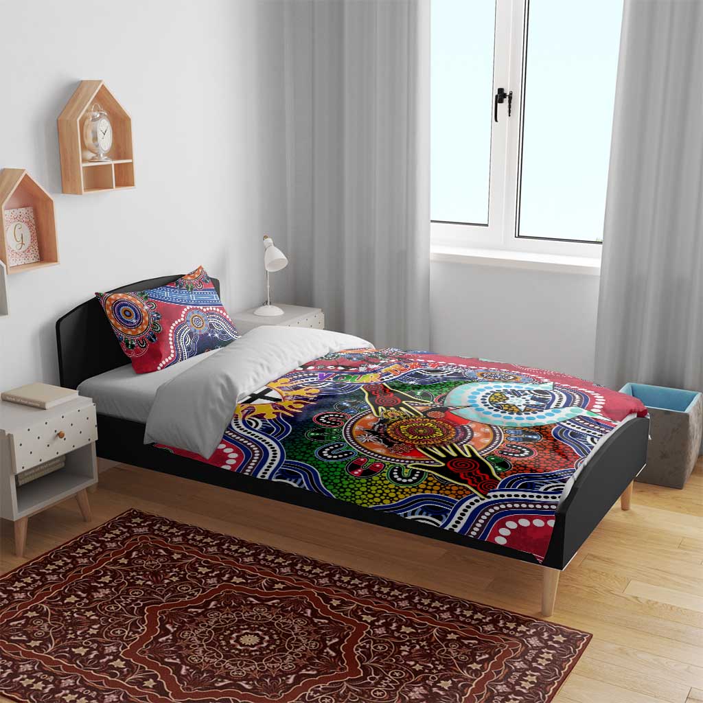 Custom NAIDOC Week 2024 St Kilda Saints Bedding Set Australia Aboriginal Dot Painting - Vibe Hoodie Shop
