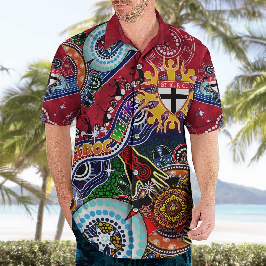 Custom NAIDOC Week 2024 St Kilda Saints Hawaiian Shirt Australia Aboriginal Dot Painting - Vibe Hoodie Shop