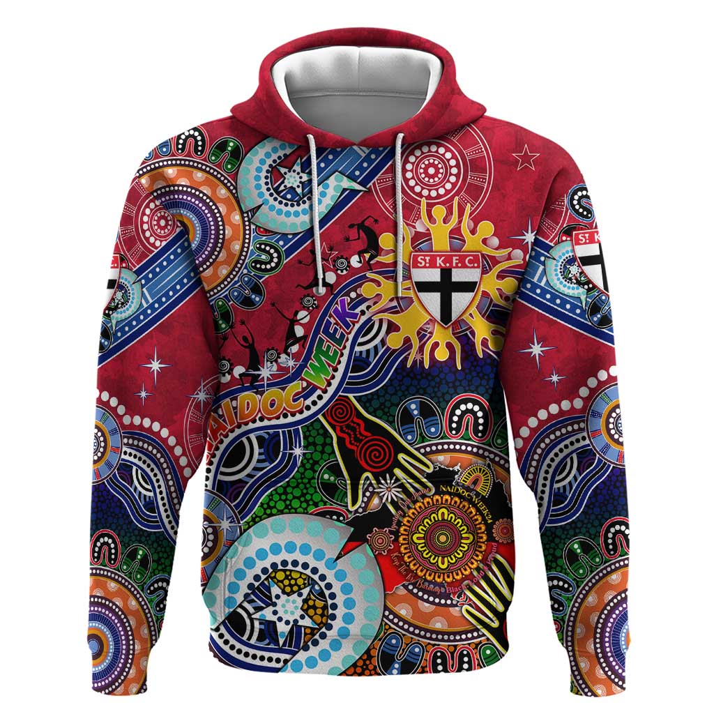 Custom NAIDOC Week 2024 St Kilda Saints Hoodie Australia Aboriginal Dot Painting - Vibe Hoodie Shop