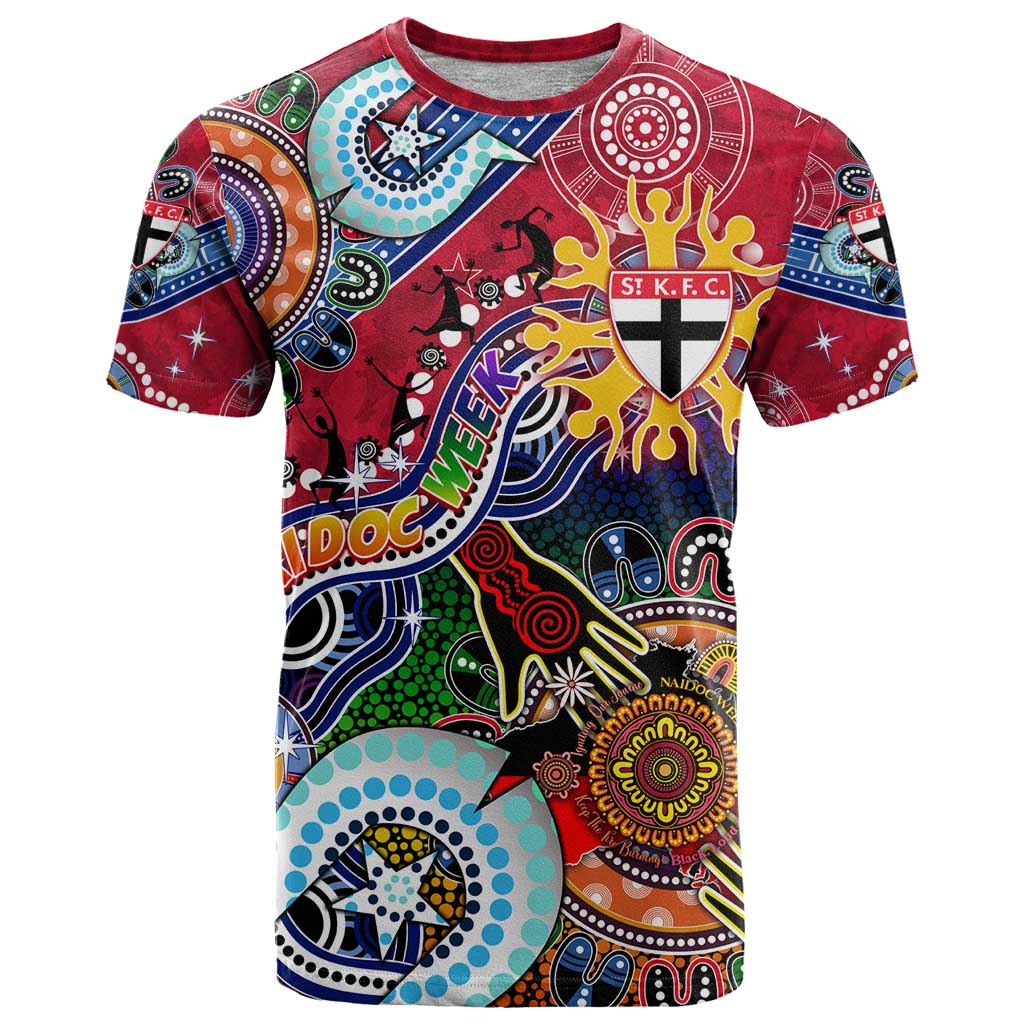 Custom NAIDOC Week 2024 St Kilda Saints T Shirt Australia Aboriginal Dot Painting - Vibe Hoodie Shop