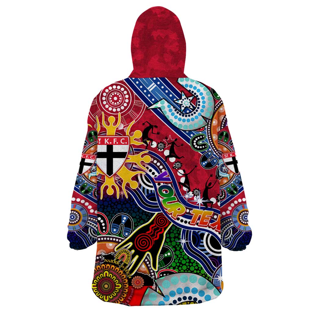 Custom NAIDOC Week 2024 St Kilda Saints Wearable Blanket Hoodie Australia Aboriginal Dot Painting - Vibe Hoodie Shop