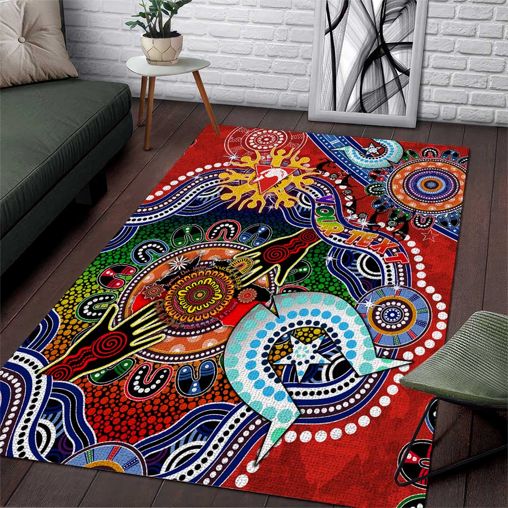 Custom NAIDOC Week 2024 Sydney Swans Area Rug Australia Aboriginal Dot Painting - Vibe Hoodie Shop