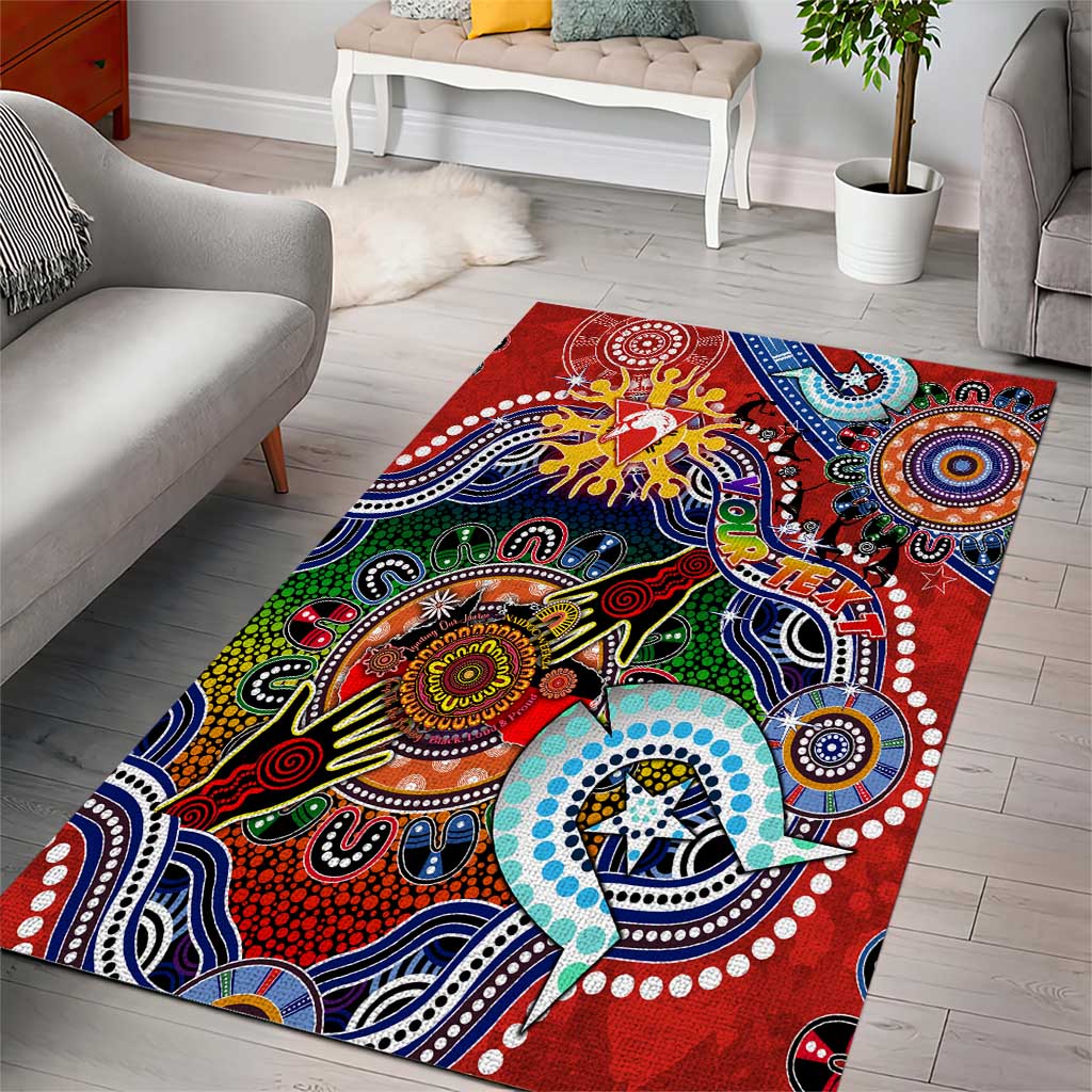 Custom NAIDOC Week 2024 Sydney Swans Area Rug Australia Aboriginal Dot Painting - Vibe Hoodie Shop