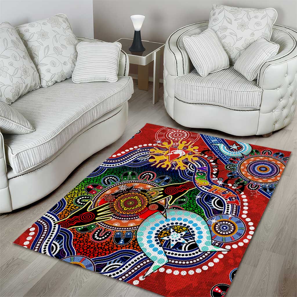 Custom NAIDOC Week 2024 Sydney Swans Area Rug Australia Aboriginal Dot Painting - Vibe Hoodie Shop