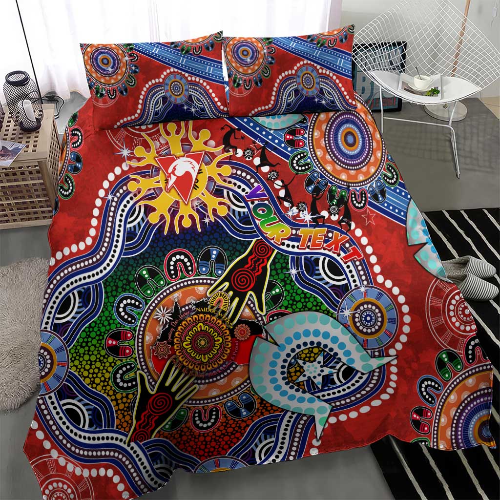 Custom NAIDOC Week 2024 Sydney Swans Bedding Set Australia Aboriginal Dot Painting - Vibe Hoodie Shop