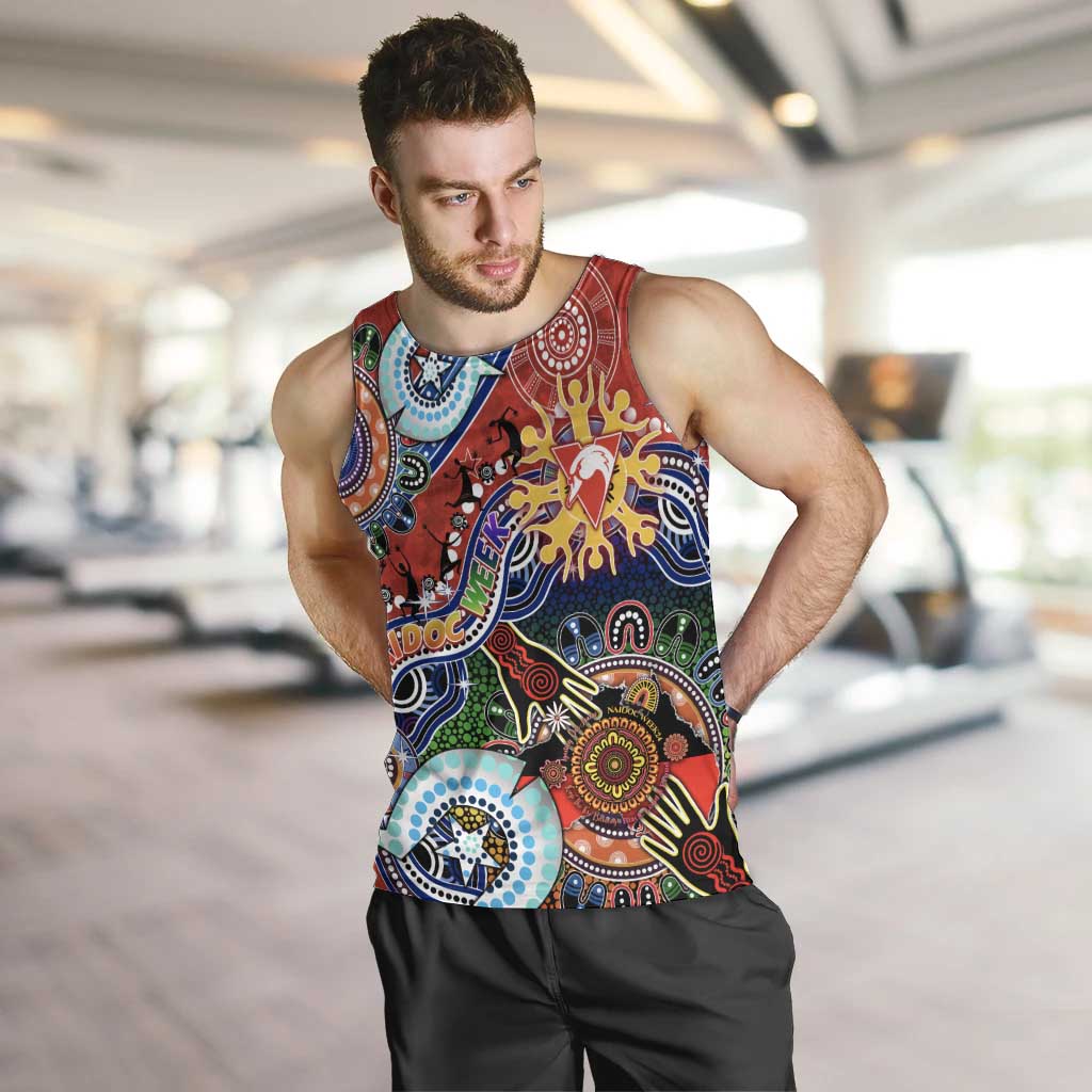 Custom NAIDOC Week 2024 Sydney Swans Men Tank Top Australia Aboriginal Dot Painting - Vibe Hoodie Shop