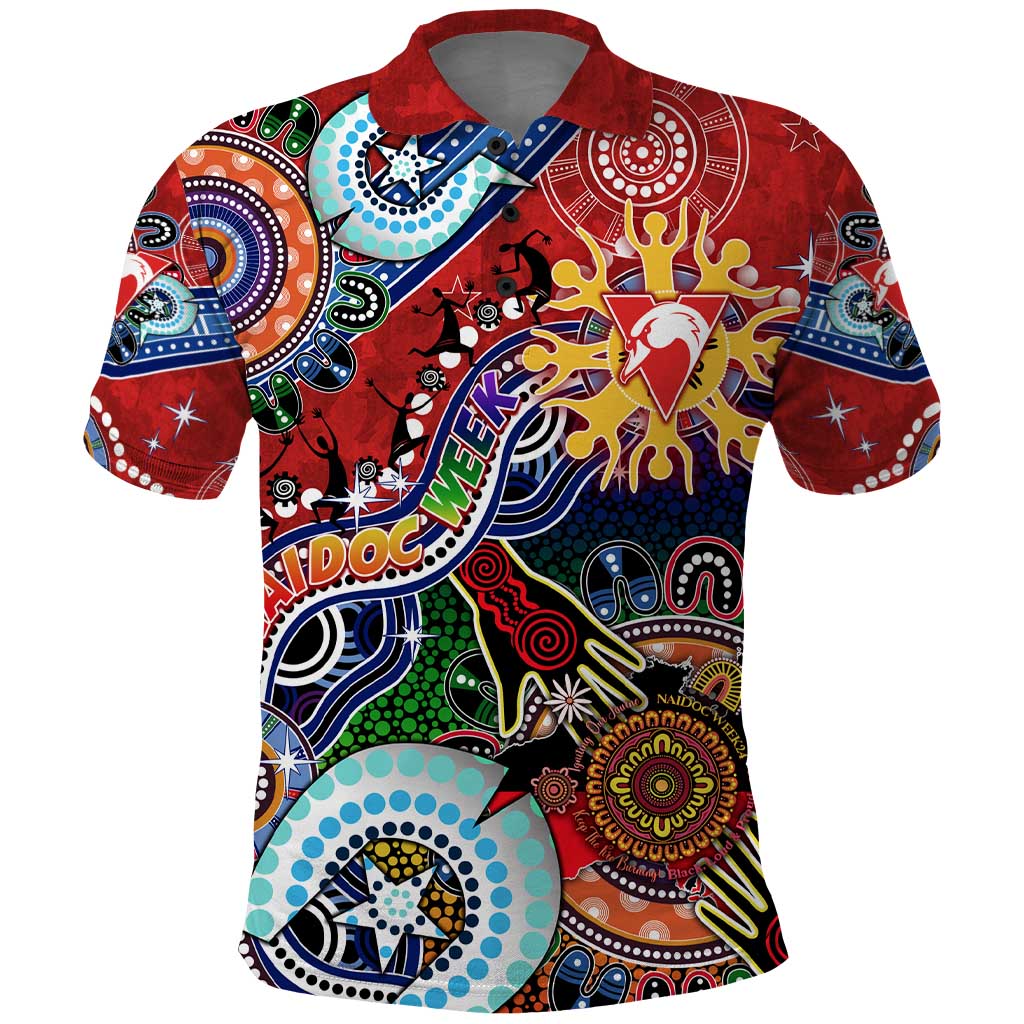 Custom NAIDOC Week 2024 Sydney Swans Polo Shirt Australia Aboriginal Dot Painting - Vibe Hoodie Shop