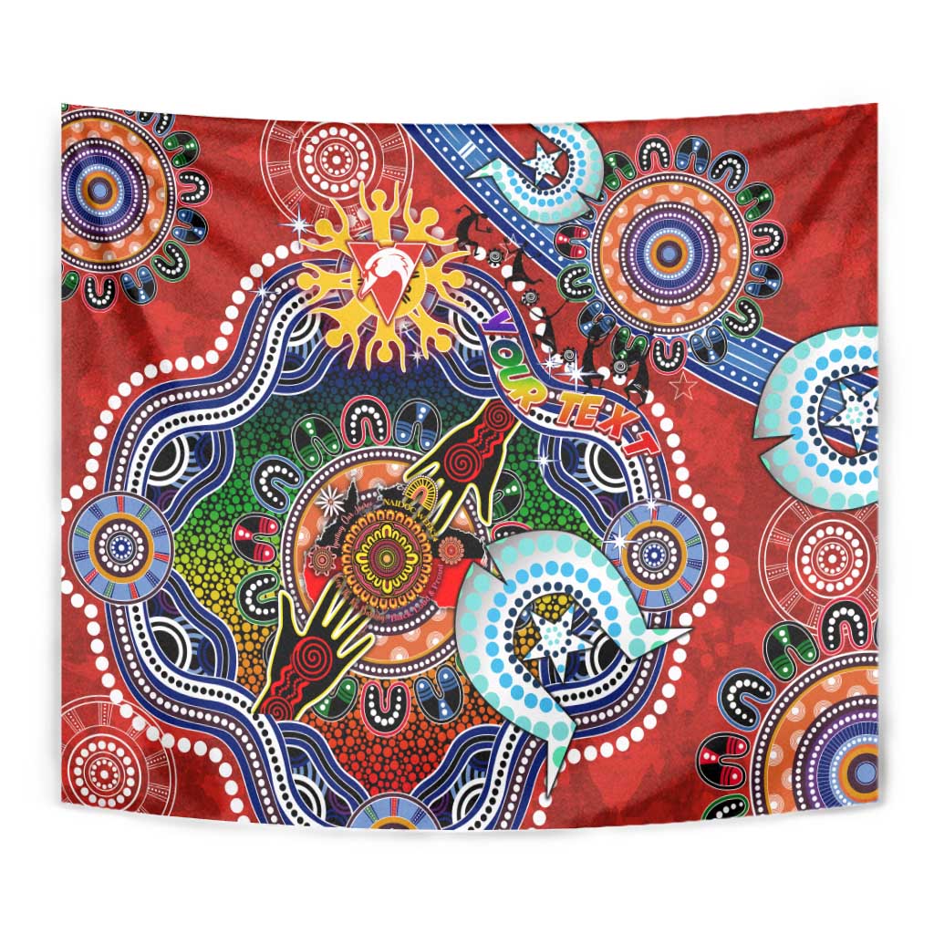 Custom NAIDOC Week 2024 Sydney Swans Tapestry Australia Aboriginal Dot Painting - Vibe Hoodie Shop