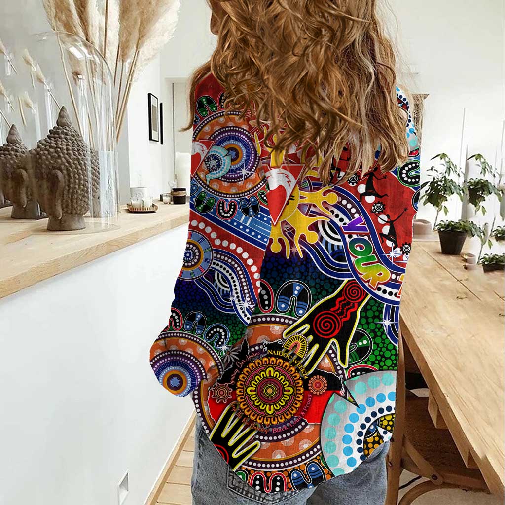Custom NAIDOC Week 2024 Sydney Swans Women Casual Shirt Australia Aboriginal Dot Painting - Vibe Hoodie Shop