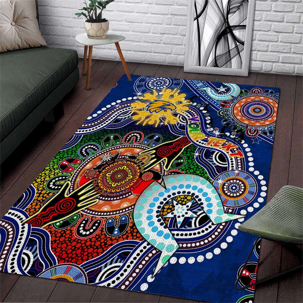 Custom NAIDOC Week 2024 West Coast Eagles Area Rug Australia Aboriginal Dot Painting - Vibe Hoodie Shop