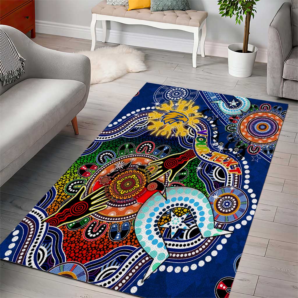 Custom NAIDOC Week 2024 West Coast Eagles Area Rug Australia Aboriginal Dot Painting - Vibe Hoodie Shop