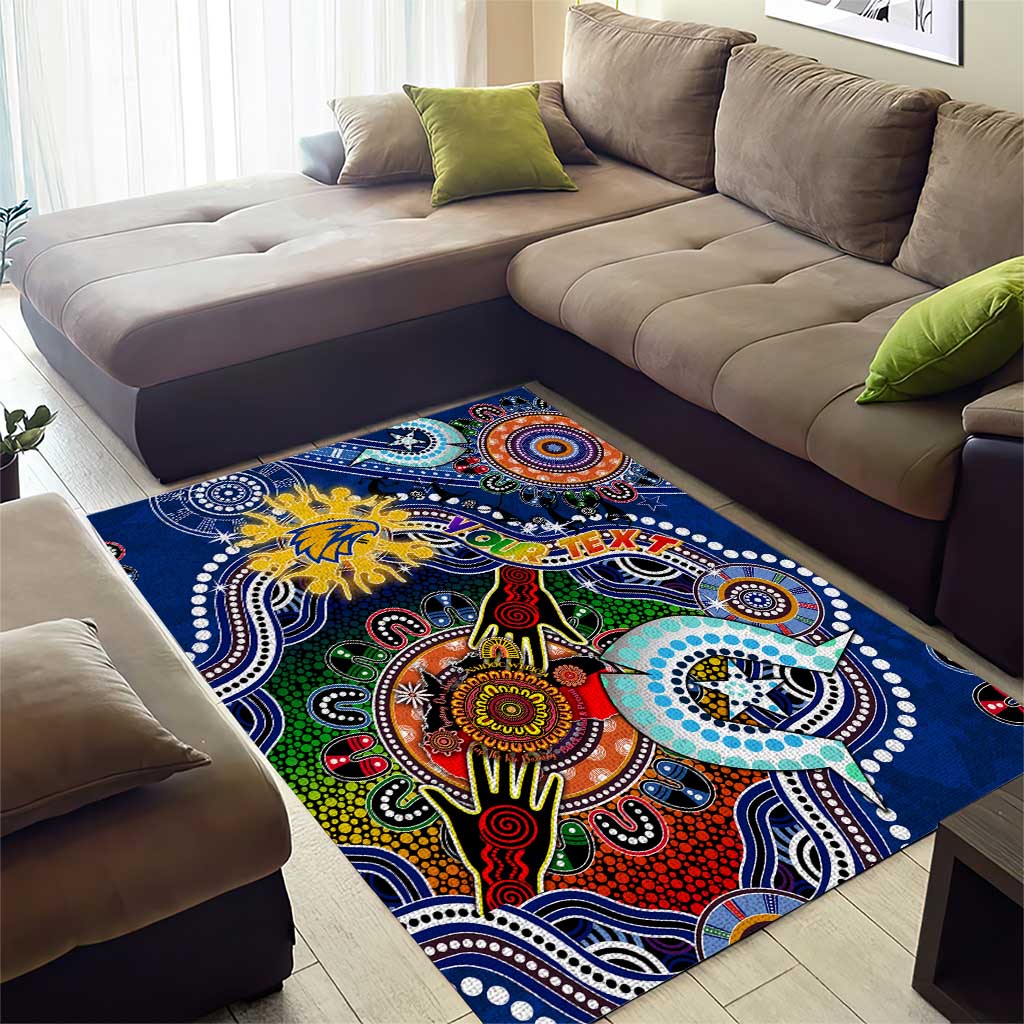 Custom NAIDOC Week 2024 West Coast Eagles Area Rug Australia Aboriginal Dot Painting - Vibe Hoodie Shop