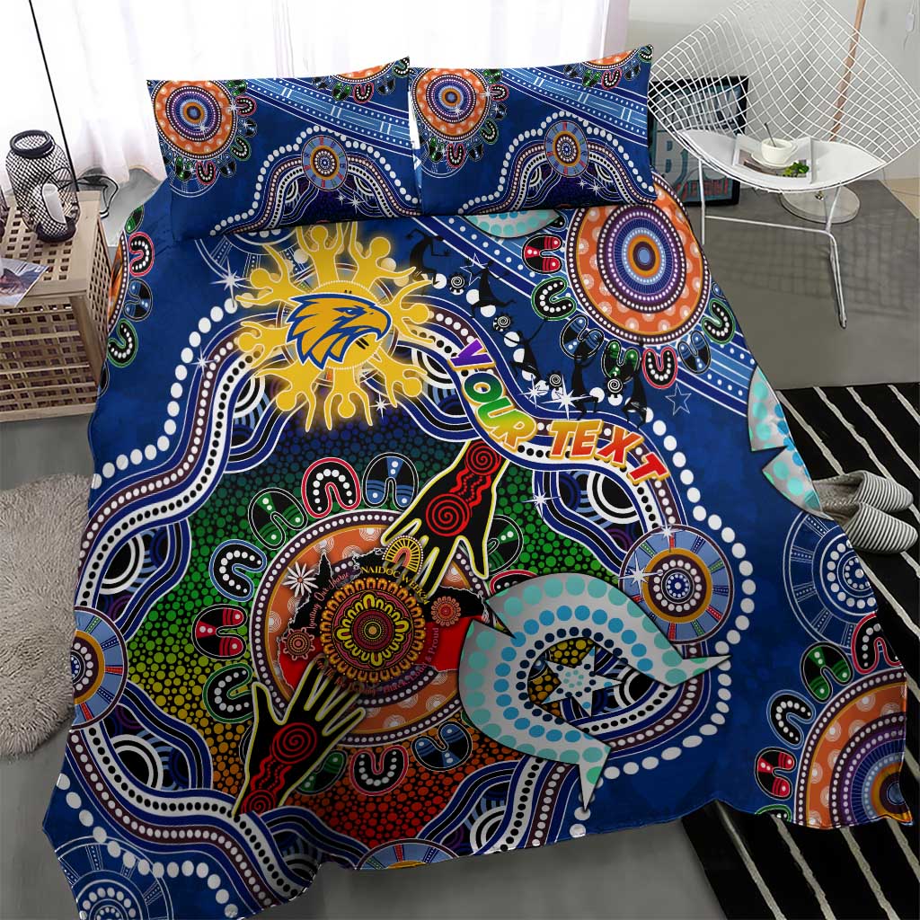 Custom NAIDOC Week 2024 West Coast Eagles Bedding Set Australia Aboriginal Dot Painting - Vibe Hoodie Shop