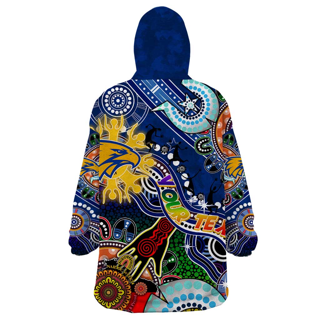 Custom NAIDOC Week 2024 West Coast Eagles Wearable Blanket Hoodie Australia Aboriginal Dot Painting - Vibe Hoodie Shop