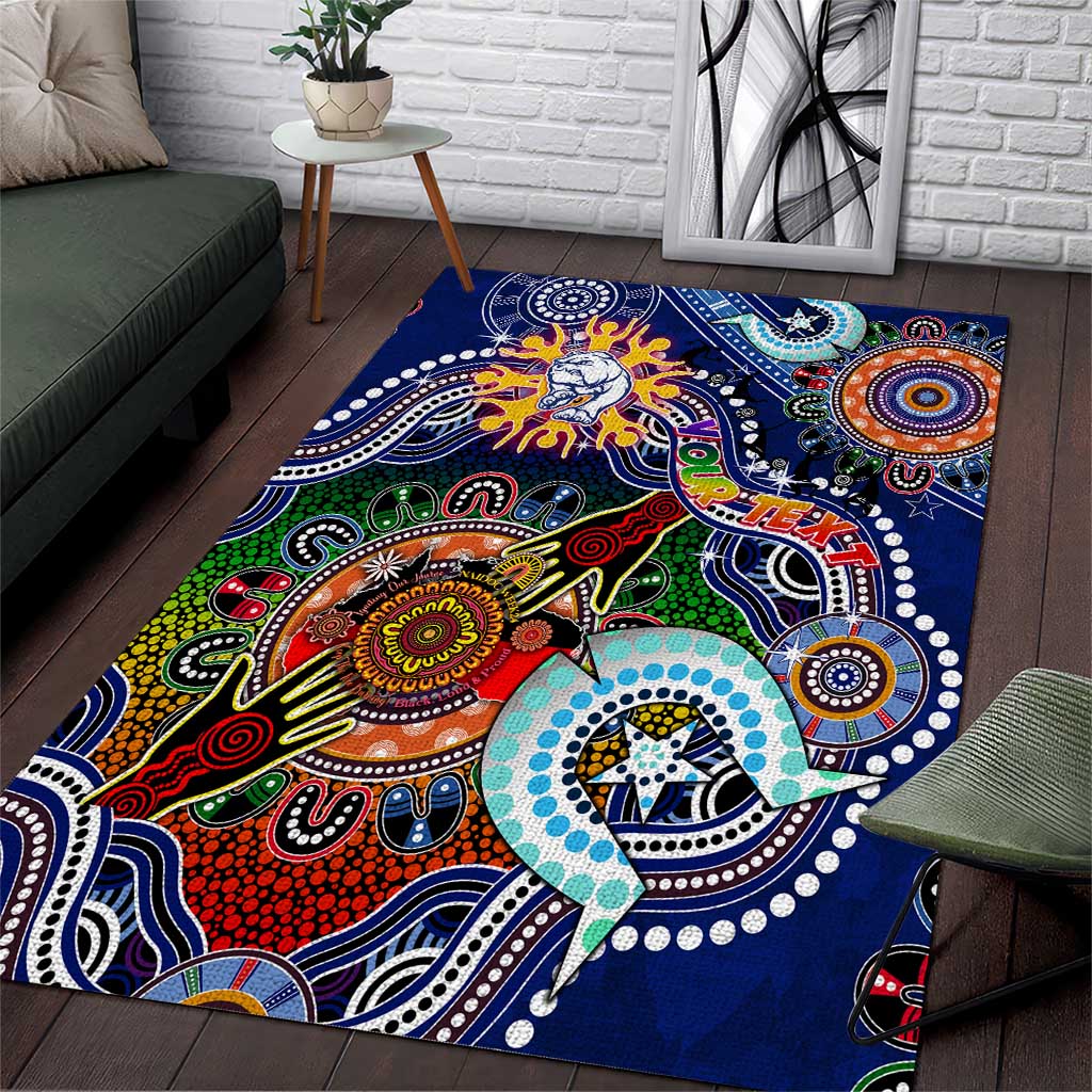 Custom NAIDOC Week 2024 Western Bulldogs Area Rug Australia Aboriginal Dot Painting - Vibe Hoodie Shop