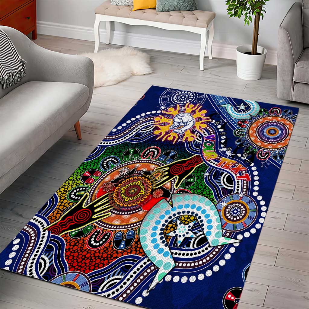 Custom NAIDOC Week 2024 Western Bulldogs Area Rug Australia Aboriginal Dot Painting - Vibe Hoodie Shop