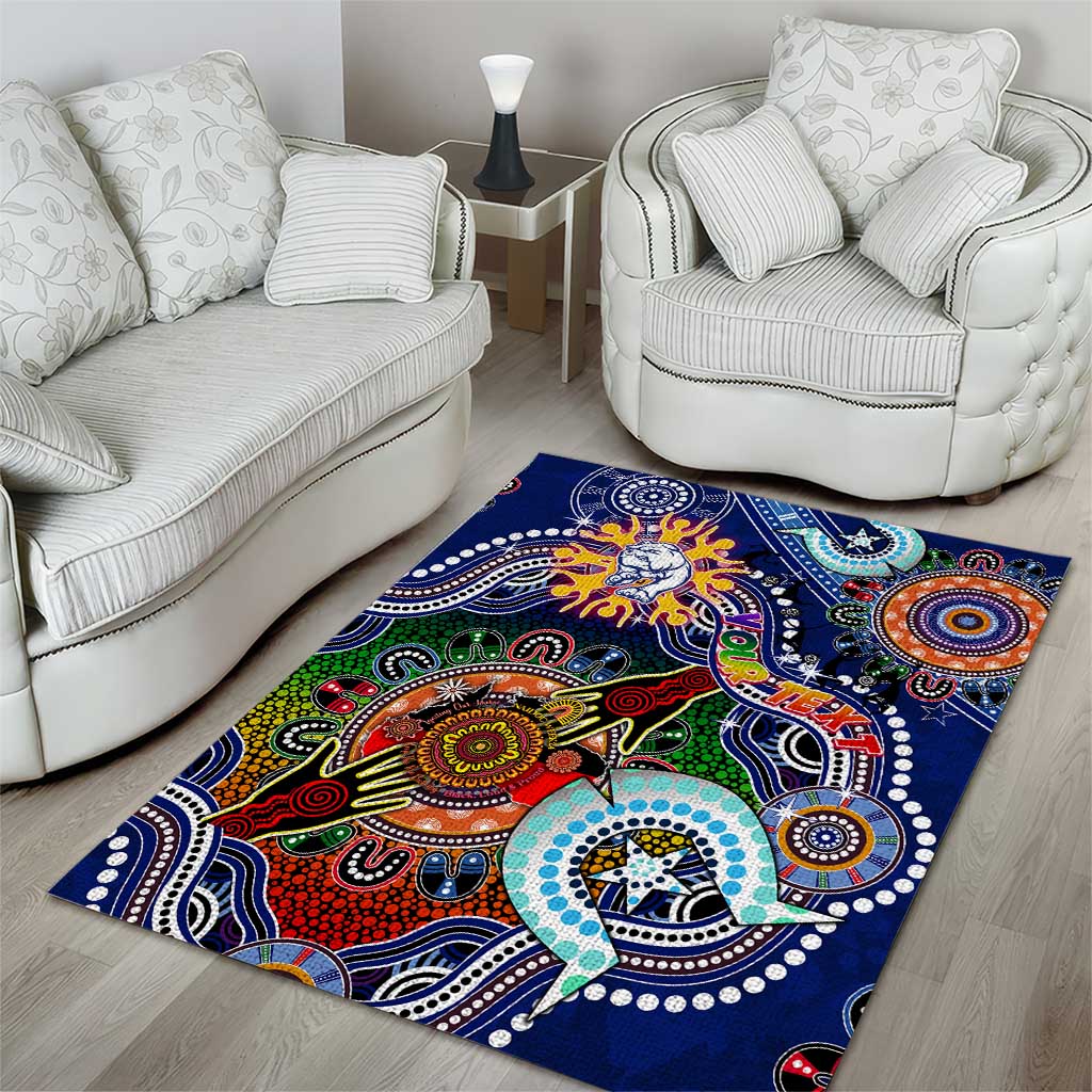 Custom NAIDOC Week 2024 Western Bulldogs Area Rug Australia Aboriginal Dot Painting - Vibe Hoodie Shop