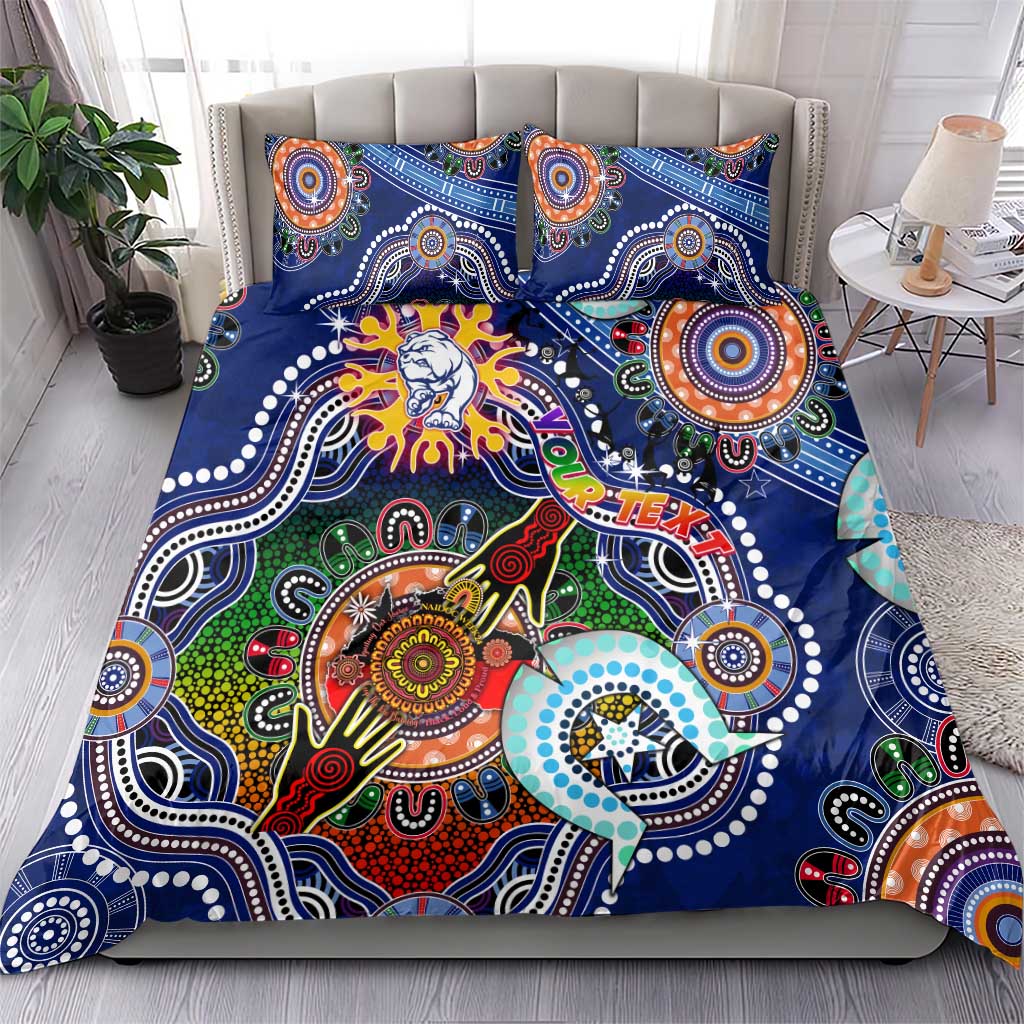 Custom NAIDOC Week 2024 Western Bulldogs Bedding Set Australia Aboriginal Dot Painting - Vibe Hoodie Shop