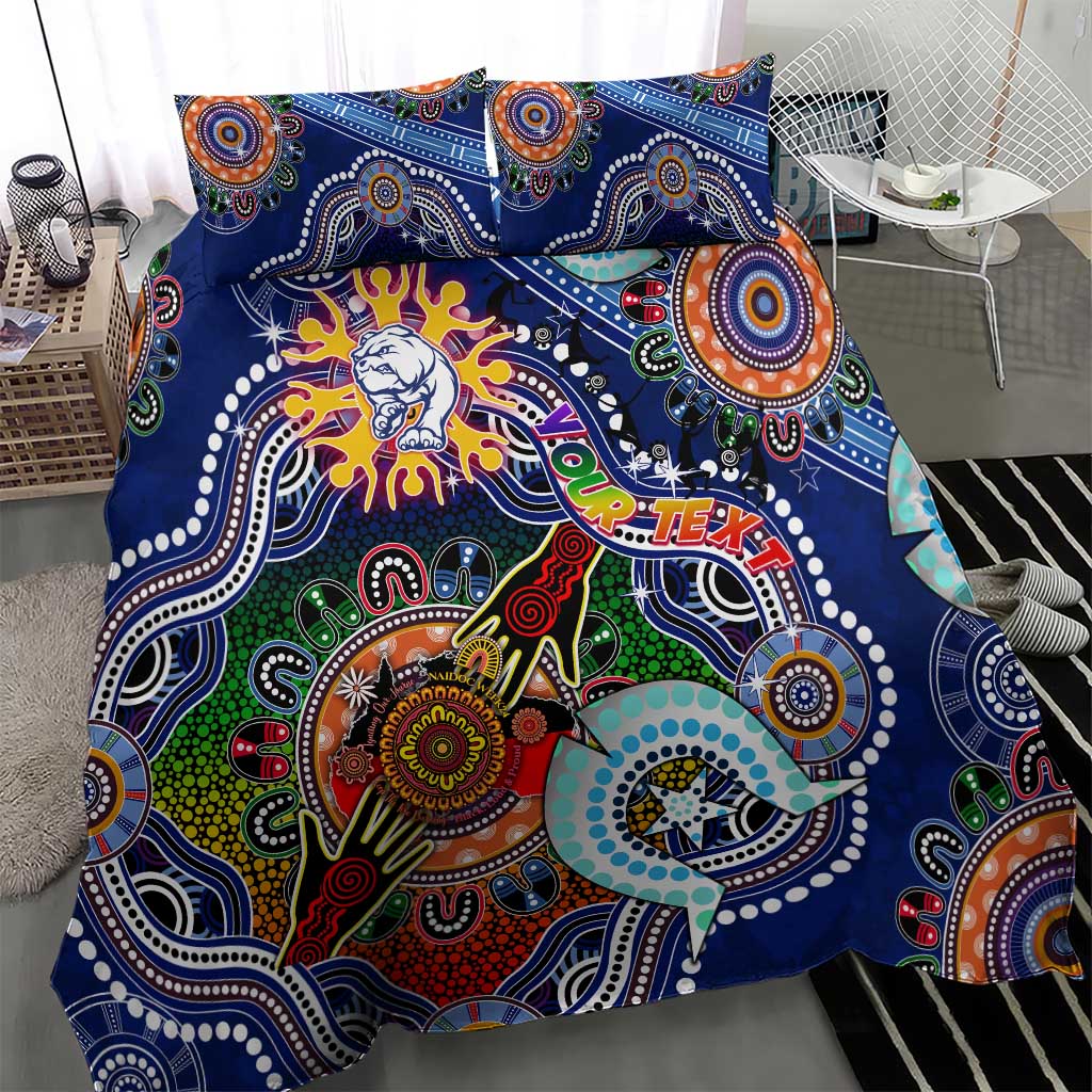 Custom NAIDOC Week 2024 Western Bulldogs Bedding Set Australia Aboriginal Dot Painting - Vibe Hoodie Shop