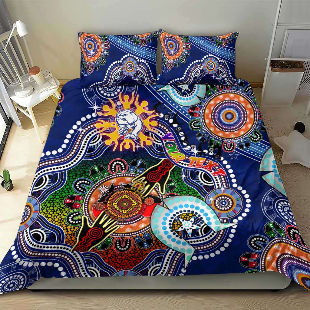 Custom NAIDOC Week 2024 Western Bulldogs Bedding Set Australia Aboriginal Dot Painting - Vibe Hoodie Shop