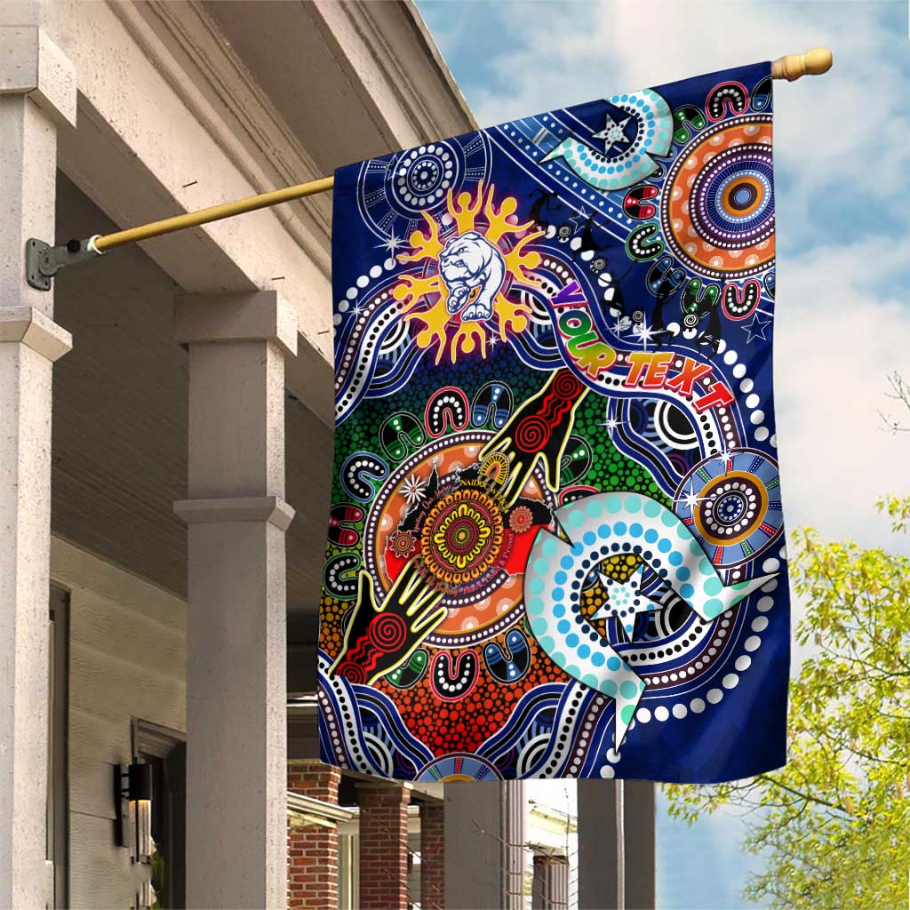 Custom NAIDOC Week 2024 Western Bulldogs Garden Flag Australia Aboriginal Dot Painting - Vibe Hoodie Shop